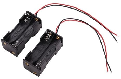 Uxsjakjsd 2pcs Black 2-Layers 4 x 1.5V AAA Battery Holder Case Box w Wire Leads