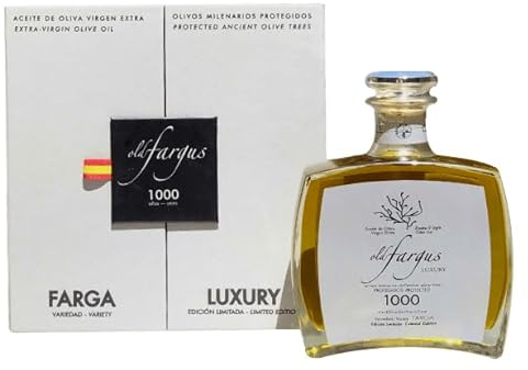 OLDFARGUS 1000 Olio extravergine di oliva di lusso 500 ml, varietà Farga da ulivi secolari, olio extravergine di oliva spagnolo premium spremuto a freddo, sapore molto fruttato
