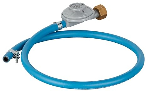 Enders Kit Regolatore di Pressione (pressionde di Uscita 29mbar) e Tubo - Set per Attacco Gas BBQ - Lunghezza Tubo: 80cm, Diametro Interno 8mm - Attacco Italiano #1210