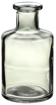 INNA-GLAS Dekoflasche BARTOLOMEA aus Glas, hellgrün-klar, 11,8cm, Ø6,8cm | Flaschenvase