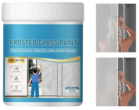 Générique Peinture Dépolie Pour Fenêtres, Peinture Pour Verre Dépoli, Peinture Pour Verre Imperméable 500g, Peinture Dépolie Pour Porte Vitrée, Salle De Bain, Cuisine, Chambre, Porte Coulissante