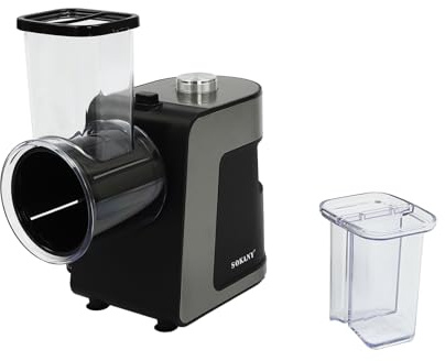 Coupe-légumes électrique en acier inoxydable 5 en 1 - Moulinette multifonction avec 5 lames - 1000 W - Facile à nettoyer - Bonne dissipation de la chaleur