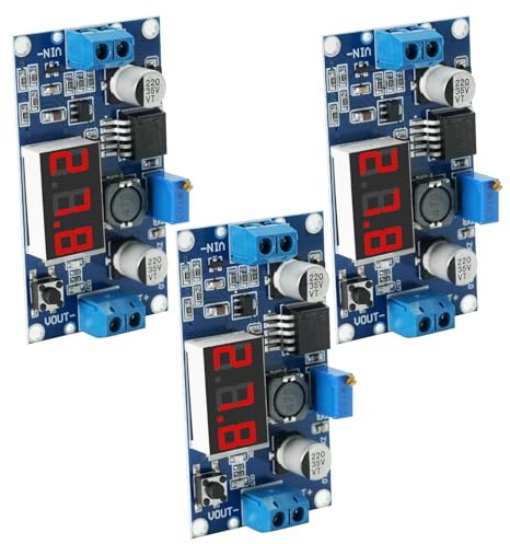 Step Down Converter Modul RUIZHI 3 Stück Buck Converter Modul DC DC Wandler Spannungsregler mit 3 Stelliger Digitalanzeige 4-40V zu 3,3-24V für Arduino und Raspberry Pi