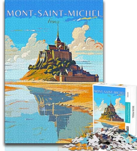 Mont Saint Michel Puzzles für Teenager, helfen dem Gehirn, süchtig machendes Spielzeug zu trainieren, um Geduld zu fördern EIN Kunstwerk, 50x75cm