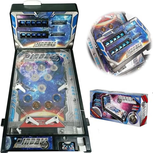 Generisch Mini Desktop Kugelspiel, Elektronisch Flipperautomat, Spiele, Eltern-Kind-Puzzle, Flipperspielzeug, Elektronischer Super Kugelspiel, Spielautom，mit Licht und Musikanzeige