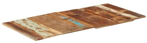 Fangmaliuyun Tischplatte Altholz 120 x 60 cm 15-16 mm Massivholzplatte Rechteckig mit 3 Holzbalken Rustikal & Modern für Küche Wohnzimmer Büro Outdoor Garten