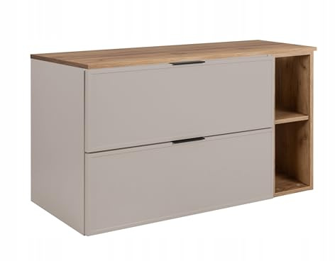 Rodan Moderne Möbel - Schrank Goldene Eiche, Kaschmir - Möbelstück - Bastelregal – Bastelplatte 100,6 x 58,6 x 46 cm