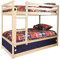 Comfy Living Boys Slide Storage Wooden Bunk Bed in White with Blue Sliding Doors & 2 Basic Budget Mattresses