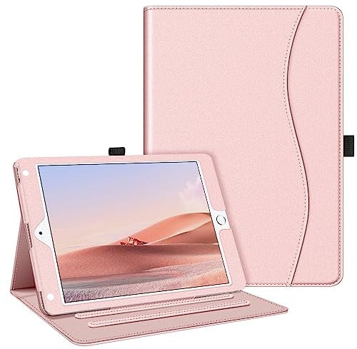 Fintie Schutzhülle für iPad 9.7 2018/2017 / iPad Air – [Eckenschutz] Multi-Winkel Betrachtung Folio Cover Mit Tasche, Auto Wake/Sleep für iPad 6./5. Generation, iPad Air 1/2, Roségold
