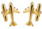 Knighthood Golden Jet Aircraft Golden Herren Manschettenknöpfe, enamel