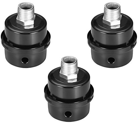 Sourcingmap 3pcs Metal Air Compressor Filter Silencer, 3/8 BSP 16mm Thread, 2.83 Height, 2.44 Diameter