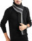 MAKFORT Herren Schal Schwarz Grau Gestreift Herbst Winter Dicker Kaschmir Herrenschal Plaid Karo Solid Schal, Streifen-Farbverlauf, Einheitsgröße