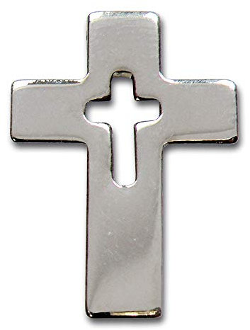 Christliche Geschenkideen °° Anstecker Kreuz 2 cm (silberfarben)