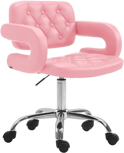 CLP Arbeitshocker Dublin Kunstleder-Bezug I Höhenverstellbarer Drehstuhl, Farbe:pink