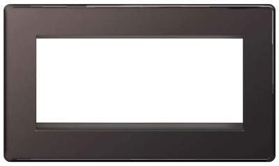 BG FBNEMR4-01 Front Plate Screwless, Black Nickel, 4 Module