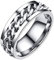 PAADIYA Spinner Ring Frauen Männer Mit drehbarer Kette Titanstahlringe Bier öffnen gotisch Punk Biker Rock Freundschaftsringe Band Ring (Silber, 62 (19.7))
