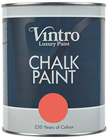 Vintro | Coral Chalk Paint | Furniture Paint | Shabby Chic | Upcycle | Decorate | Ultra Matt Finish | 1 Litre (Medusa)