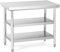 Royal Catering Edelstahltisch 100 x 60 cm bis zu 500 kg Traglast 3 Ebenen Arbeitstisch Edelstahl Gastro Tisch
