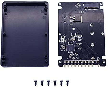 GINTOOYUN M.2 NGFF SATA SSD a 2.5 IDE 44pin Converter Card con Carcasa, Negro para portátil, Ordenador de sobremesa y más