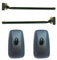 MelTruck 2x Außenspiegel Rückspiegel 233x145mm flach ø18 Traktor mit Spiegelarm Halter 400 mm
