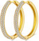 Ohrringe Creolen Damen Gold Silber - Hängende Weißgold 925 Zirkonia