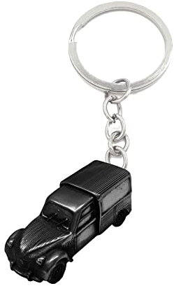 Porte-clés 2CV Van ref44 3D noir avec anneau fendu