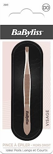 BaByliss - Pince à épiler mors droit - Pince à épiler iéale pour les poils longs et courts - Lot de 1