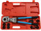 Profi Presszange V-Kontur 12-28 + TH-Kontur 16-32 Preßzange Set HPZ mit 360° drehbarem Kopf, Kupferrohr,Edelstahlrohr,C-Stahlrohr, Verbundrohr, Backeneinsätze V12,V15,V18,V22,V28 + TH16,TH20,TH26,TH32