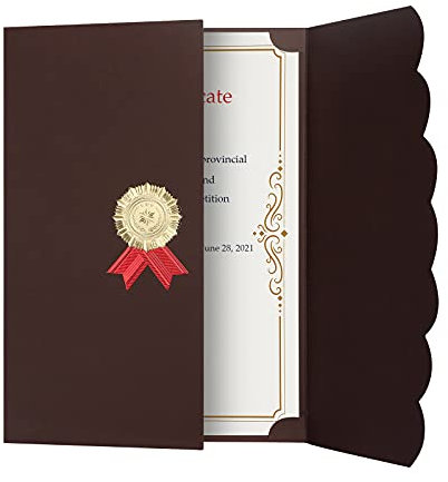 Zertifikat Mappe A4 Urkundenmappe mit 5er Hülle Urkunden Halter Schutzhülle Pappe Urkundenpapier Ordner Diplom Dokument Zeugniss Urkundenhülle Papier Zeugnissemappe für Certificate