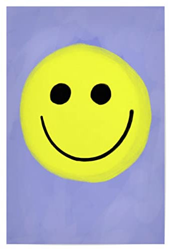 artboxONE Poster 30x20 cm Für Kinder Smiley Smile hochwertiger Design Kunstdruck - Bild Smiley Emoji lila
