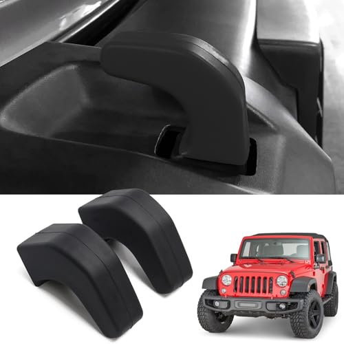 DKMGHT Set di 2 coperture per Gancio di Traino paraurti di Fabbrica per Jeep Wrangler JK JL Gladiator JT 2007-2022 paraurti Anteriore, aggiunge Una Presa Imbottita al Recupero della Cinghia di Traino