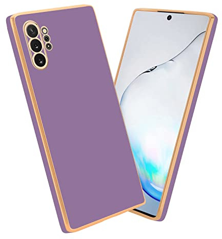 Cadorabo Hülle kompatibel mit Samsung Galaxy Note 10 Plus Schutzhülle TPU Silikon Case Liquid Design mit Kameraschutz Slim Kratzfest Gummi mit Rundumschutz Case Hülle für Galaxy Note 10 Plus in Lila