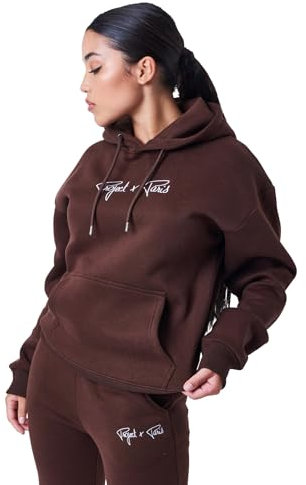 Sweat à Capuche Femme Signature Marron L