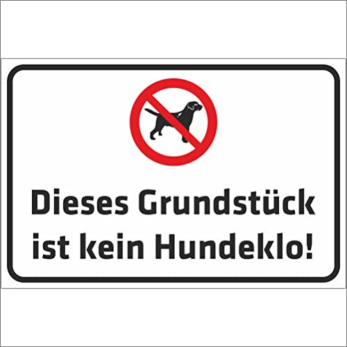 Indigos UG Aufkleber Dieses Grundstück ist kein Hundeklo - 300x200 mm - Hotel, Firma, Schutz, Kita, Arzt, Praxis, Wohnung - Sicherheit - Warnung