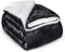 Heimwert Decke Kuscheldecke Sherpa Wolldecke - superweiche warme Dicke Kuscheldecke flauschig - extra Flauschige Fleecedecke für Couch Bett Sofa (Grau, 220 x 240cm)