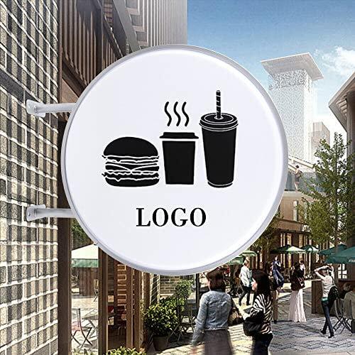 LED Leuchtkasten Doppelseitig Rund 60cm Wasserdicht Leuchtreklame Sign Board Lichtwerbung,für Restaurants, Imbissbuden, Geschäfte, Unternehmen