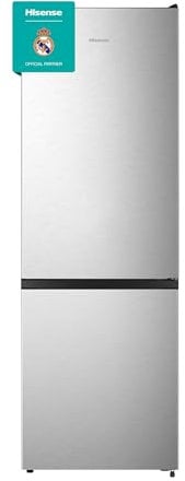 Hisense RB372N4ACE - Frigorífico Combi, Eficiente Clase E, Capacidad 292 L con 180 cm Alto, Cajón Verduras, 4 Estrellas Congelador, Puerta Reversible, Silencioso 39dB, Color Acero, Inox