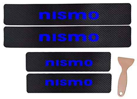 JYMLOV Auto Kohlefaser Einstiegsleisten für NIS-san NISMO, 4 StüCk Türschwelle Scuff Pedal Anti Scratch Schwellenabdeckung Schutz Trim Sticker Styling Zubehör,Blue