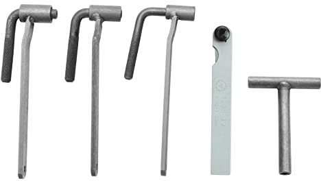 Iegefirm 5 PièCes SéRies/Ensemble Outil de RéGlage de Soupape de Moteur de Universel Clé à Vis de Valve 8-10Mm Clé de Type T 0.1-2Mm Jauge D'éPaisseur