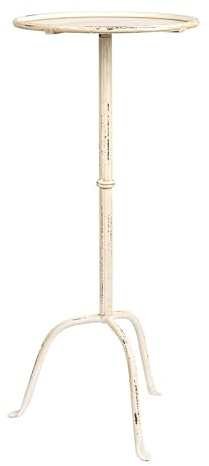 Metal Martini Cocktail Table, Antique White