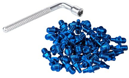 Funn 6mm Street Pin für Python, Ripper und Mamba Pedale, 50 Stück M4 x 6mm Street Pins mit einem 4mm Steckschlüssel (Blau)