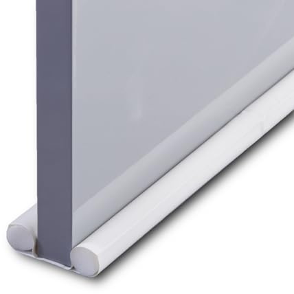 HOOZ Zugluftstopper für Türen, PU Leder Türdichtung Luftzugstopper mit Doppeldichtung, Zuschneidbar Tür Zugluftstopper Windstopper und Türluftstopper (Weiß, 2 Stück)
