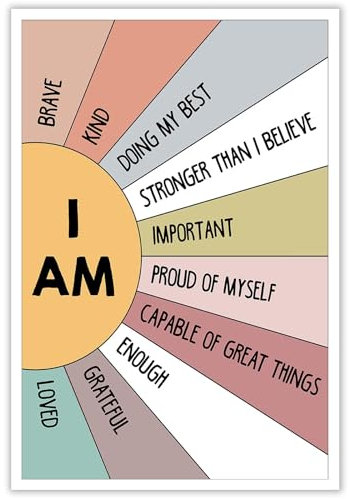 Cmoqtiv Positive Affirmations Growth Mindset Pädagogische Leinwand Wandkunst Mental Health Calm Down Corner Poster Therapie Emotion Büro Drucke Gemälde Für Zuhause Schlafzimmer Wanddekoration 30,5 x