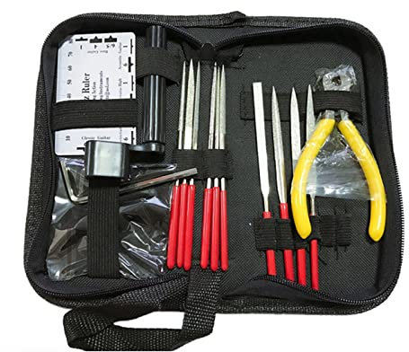 KOCAN 15 Stücke Guitar Care Tool Reparatur Wartung Tech Kit Set Gitarre Fret Reparatur Werkzeuge,Gitarre reparieren