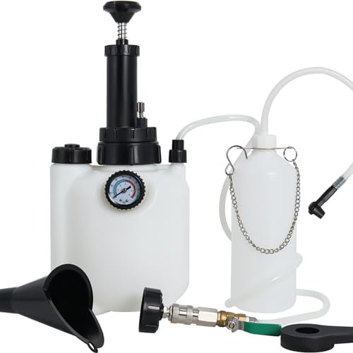 Gekufa Bremsenentlüftungsgerät 3L, Auto Bremsenentlüfter Set mit 1L Bremsenentlüfterflasche & E20 Adapter, Universal-Bremsflüssigkeitswechselgerät für den größten Teil der europäischen Hauptzylinder