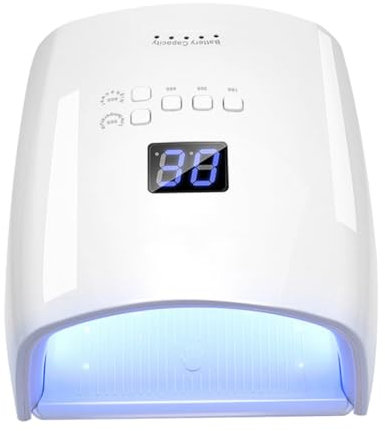 UV LED Nail Lamp 48W 30 LEDs Cordless Nail Dryer Rechargeable Gel Polish Curing Light White, Led Nail Lamp