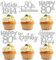 30 Stück Vintage 1944 Cupcake Toppers Glitzer Happy 80th Geburtstag Tortendeko Cheers to 80 Fabulous Eighty Kuchen Deko für 80th Geburtstag Hochzeit Jahrestag Party Silber