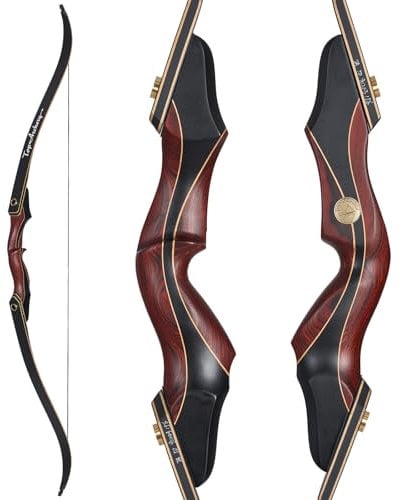 60 Zoll Takedown Profi Recurvebogen Holzbogengriff Recurvebogen Jagdbogen 45 lbs für Anfänger bis Fortgeschrittene Erwachsene Rechte Hand (45 lbs)