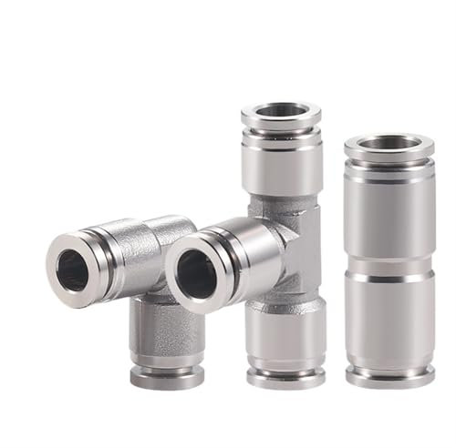Gomito di giunzione for tubo a tre vie in acciaio inossidabile 304, tappo rapido pneumatico dritto PV PU PE 4/6/8/10 1 pz(PE4)