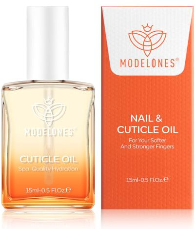 Modelones Cuticle Oil, Nail Strengthener with Jojoba Oil & Vitamin E, Nail Growth Oil that Repairs Cuticles & Promotes, Moisturizes Dry Skin, 15ml